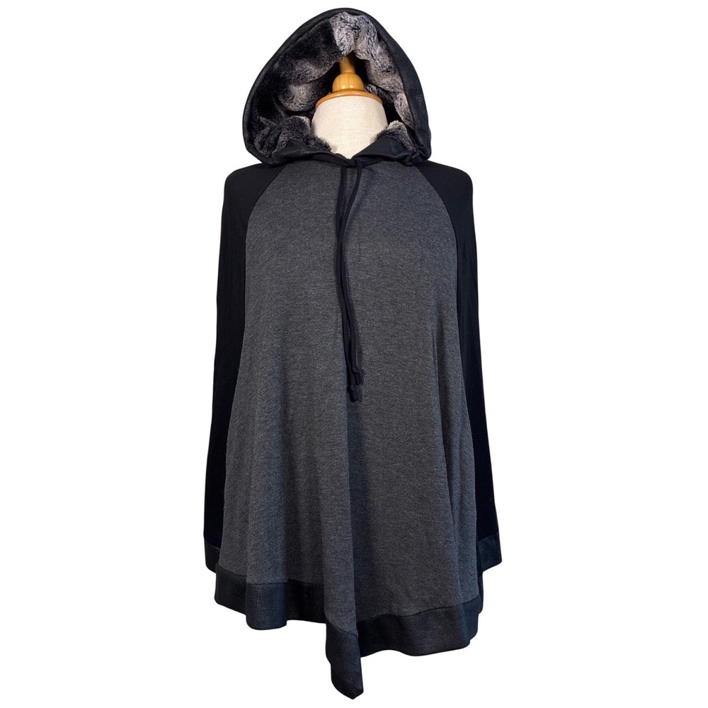 Capote Poncho M cape black grey dark fairy whimsy quiet luxury chic mob wife